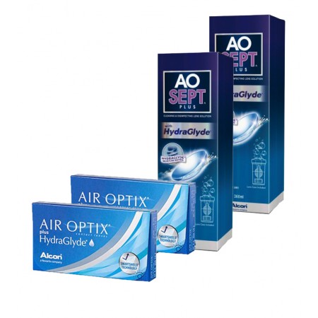 Pack Air Optix Hydraglyde Aosept